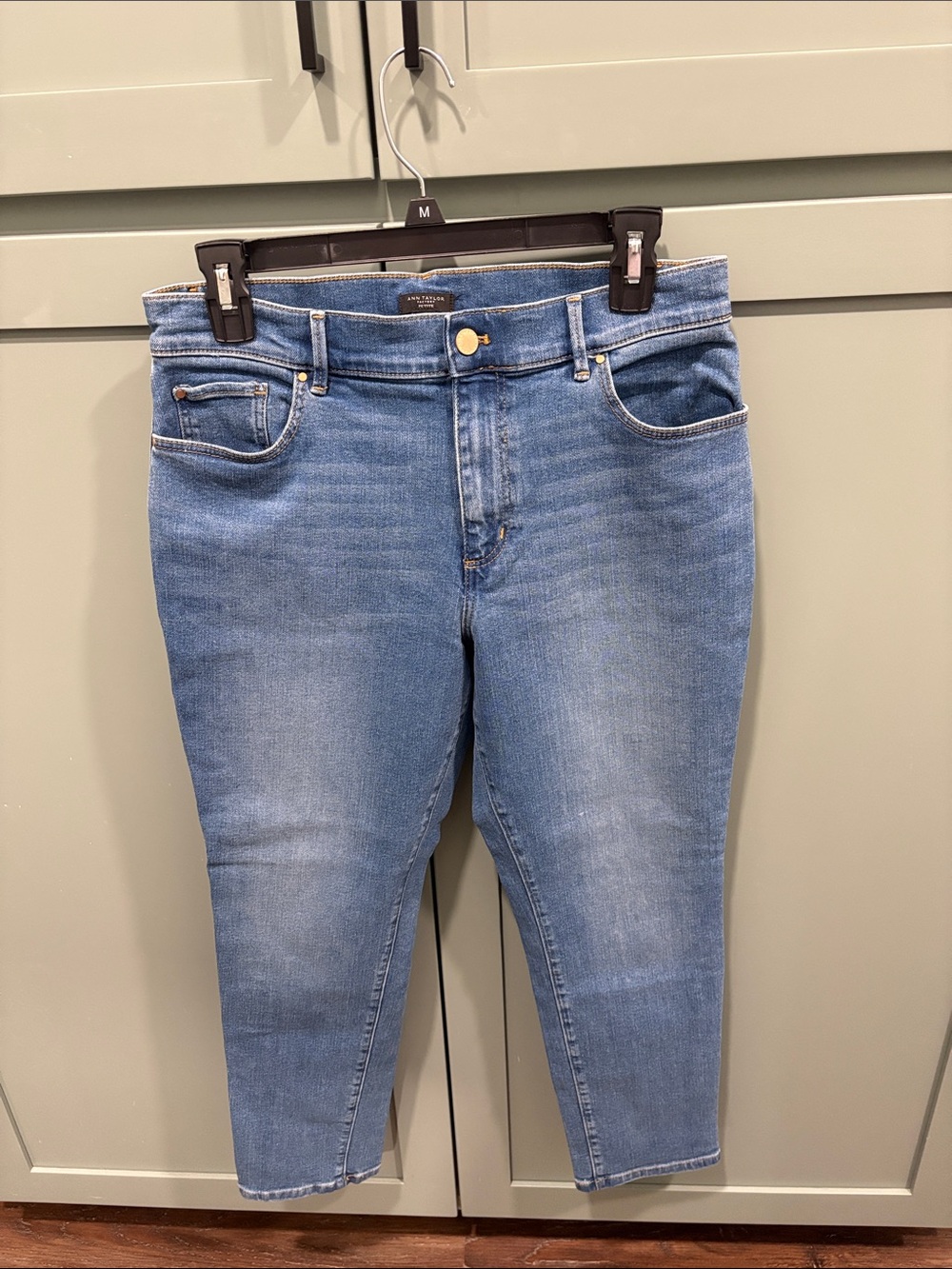 Ann Taylor Factory Medium Blue Cropped Slim Jeans